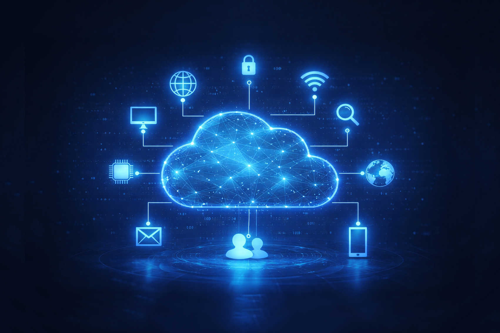 Cloud platform connected to devices, channels and secure services